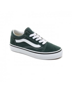 VANS Kids Old Skool - Trekking Green/True White - Chaussures de Skate Enfants