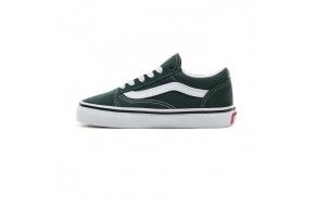 VANS Kids Old Skool - Trekking Green/True White - Chaussures de Skate Enfants