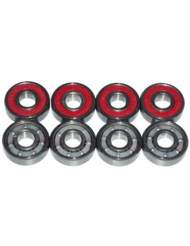 Bones Reds Skateboard-Kugellager – 8 Stück + Blaue CCS Skate-Wachsstange, Für Schnelles, Langes Rollen