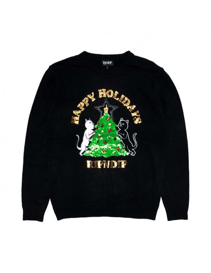 RIP N DIP Litmas Tree Knitted Crewneck - Noir