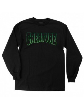 Creature Logo Outline Regular T-Shirt Manches Longues - Noir