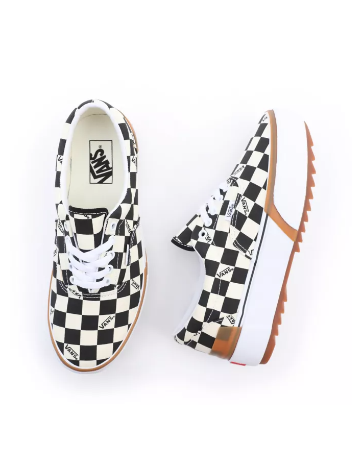 Vans era stacked white checkerboard hotsell