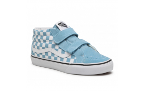 Chaussures Skate Enfants Vans Sk8 Mid Reissue Checkerboard bleu