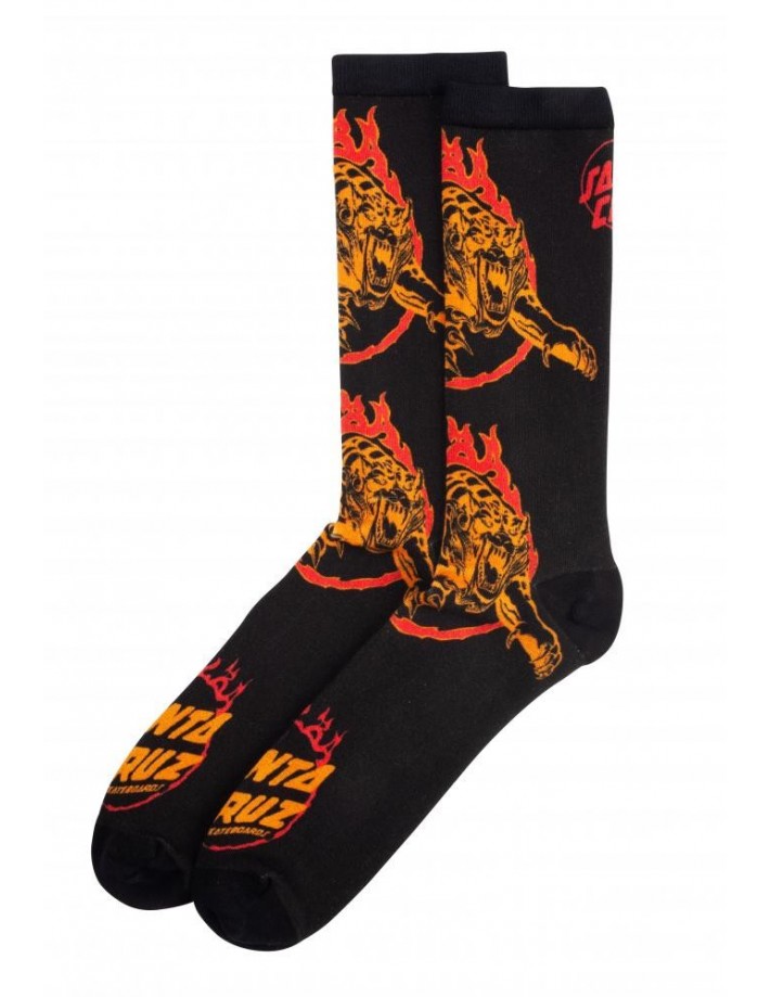 SANTA CRUZ Chaussettes Salba Tiger Club Socks - Noir