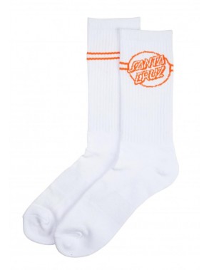 SANTA CRUZ Opus Dot Stripe - Blanc / Orange - Chaussettes de skate