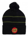 SANTA CRUZ Dot Stripe Beanie - Schwarz / Dill Green
