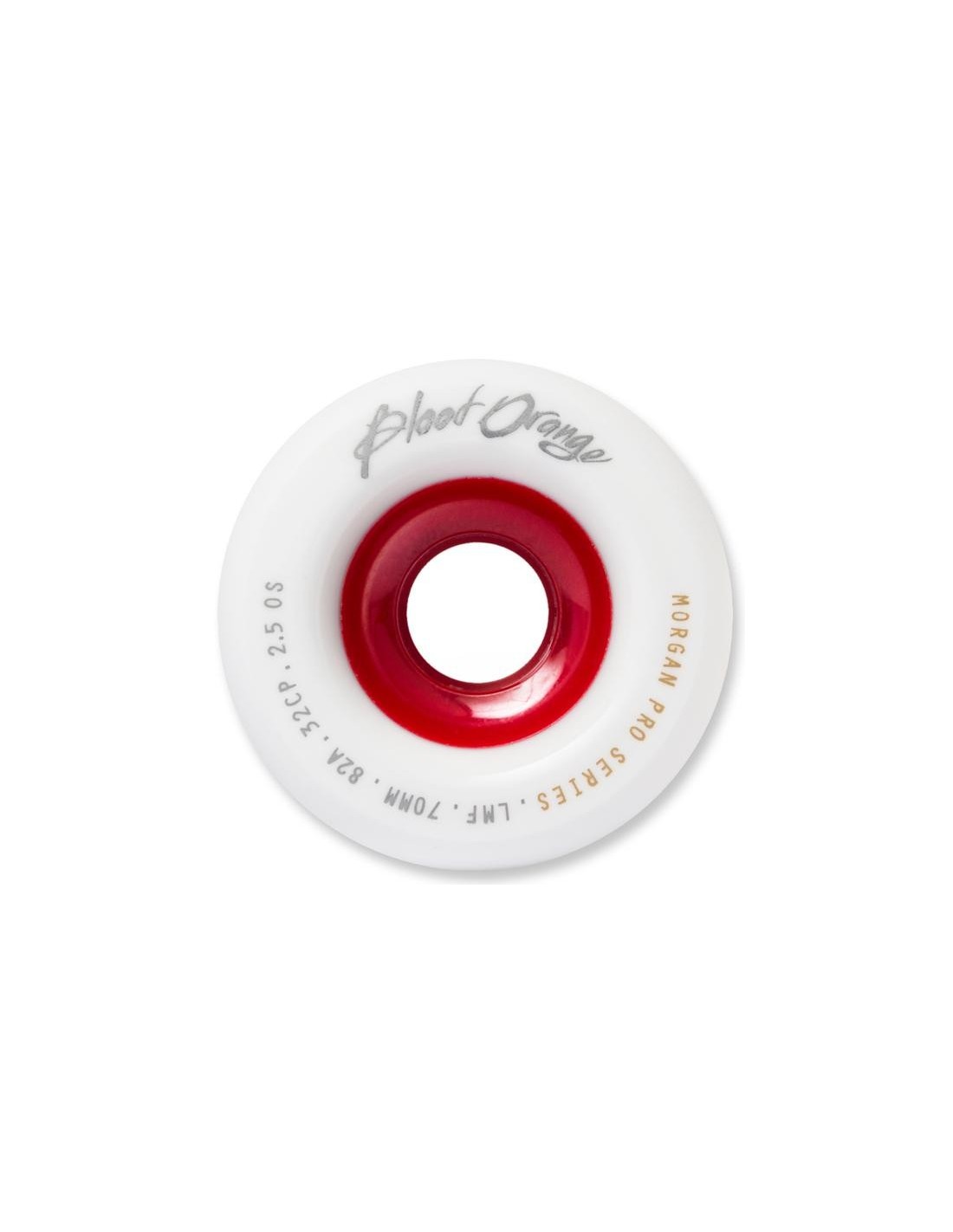 Blood Orange Morgan Longboard Wheels - 60mm 82a White/Red Set Of 4 Cruiser Wheels