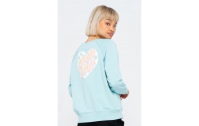 SANTA CRUZ Heart Dot Check Crew Sweatshirt - Femmes - Sea Blue (model)