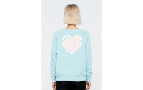 SANTA CRUZ Heart Dot Check Crew Sweatshirt - Femmes - Sea Blue