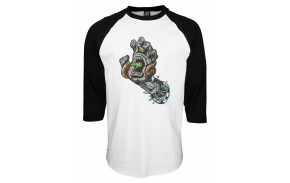 SANTA CRUZ T-shirt à manches 3/4 Pool Snakes Hand Baseball - Noir / Blanc