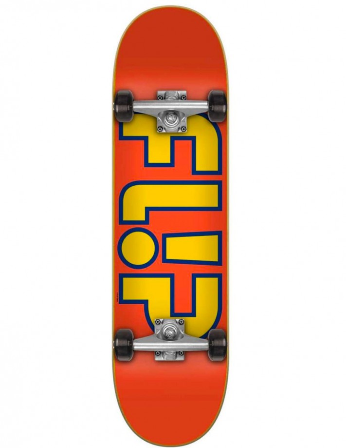 Flip Team Outlined Orange 8.0" - Skateboard Complet