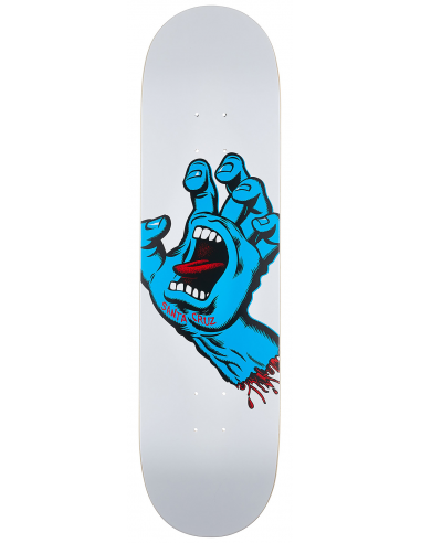 Plateau de skateboard SANTA CRUZ Screaming Hand 8.25 blanc