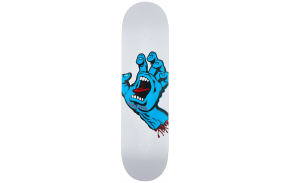 Plateau de skateboard SANTA CRUZ Screaming Hand 8.25 blanc