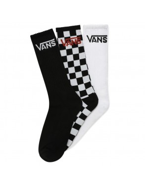 VANS Classic Crew Chaussettes Pack de 3 - Noir / Checkerboard