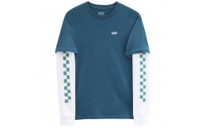 VANS Long Check Twofer - Blue Coral/Porcelain Green - T-shirt à manches longues Enfants