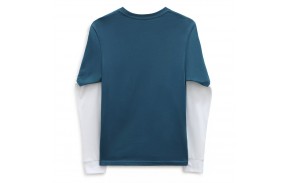 VANS Long Check Twofer - Blue Coral/Porcelain Green - T-shirt à manches longues Enfants (dos)