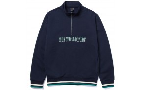 HUF Sweat Shadow Serif 1-4 ZIP Mockneck - Navy Blazer