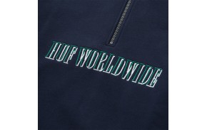 HUF Sweat Shadow Serif 1-4 ZIP Mockneck - Navy Blazer (logo)