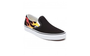 VANS Classic Slip-On - (Flame) Black/True White - Skate shoes