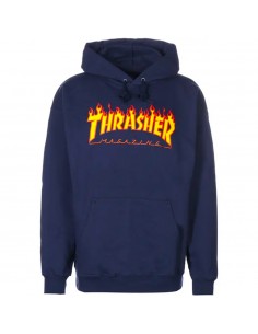 THRASHER Flame Hoodie - Navy