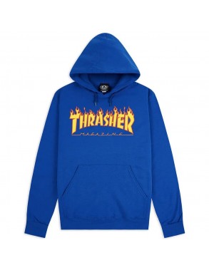 THRASHER Flame Sweat A Capuche - Bleu