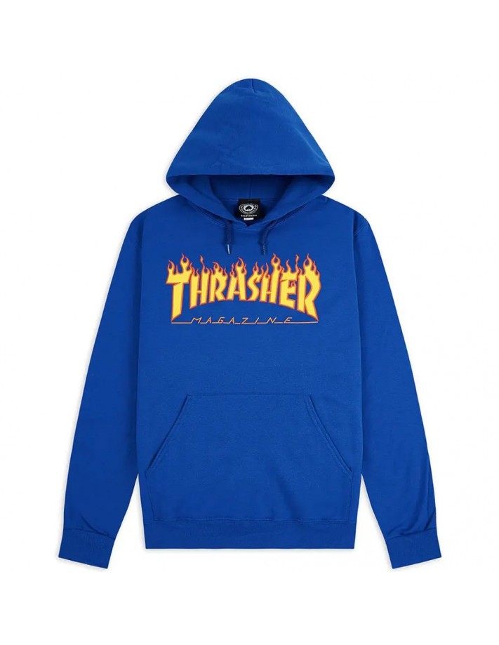 THRASHER Flame Sweat A Capuche - Bleu