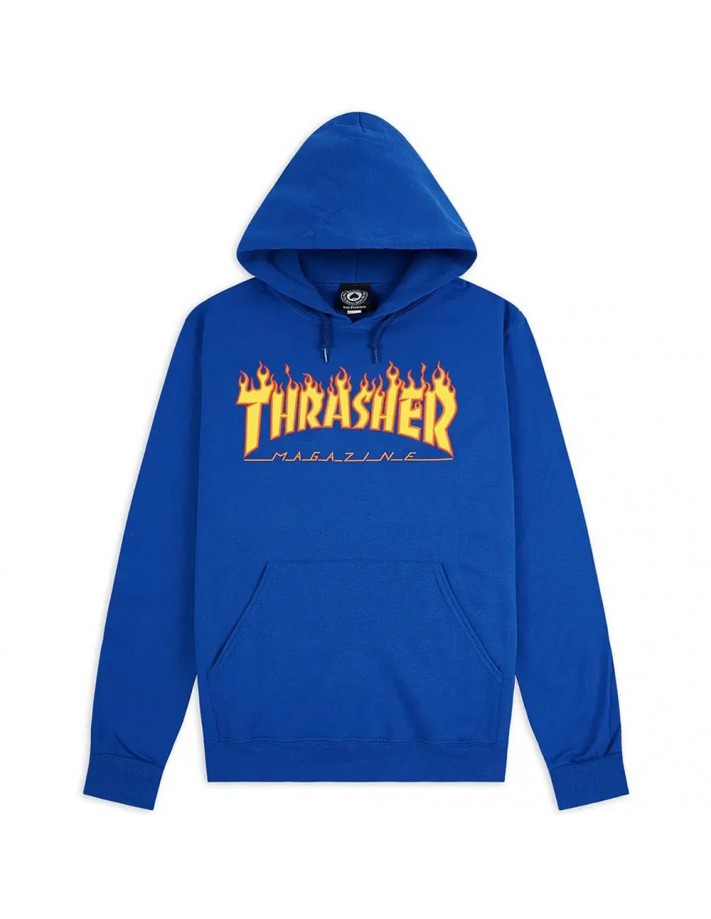 THRASHER Flame Sweat A Capuche - Bleu