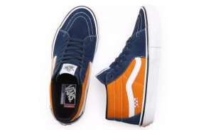 Skate shoes VANS Grosso Mid Navy Orange - Paire