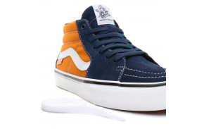 Skate shoes VANS Grosso Mid Navy Orange - Renfort avant