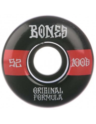 Roues de skate BONES 100s 52mm Black