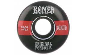 Roues de skate BONES 100s 52mm Black