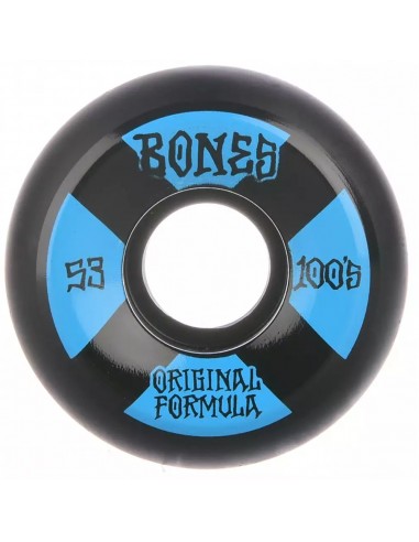 Roues de skate BONES 100s 53mm Black sidecut