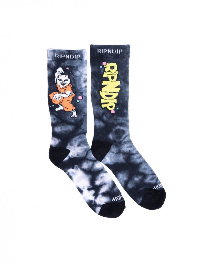 RIPNDIP Super Sanerm Socks - Black Lightning Wash - Chaussettes