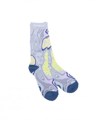 RIPDNIP Hypnotic Socks - Grey Lavender Neon - Chaussettes