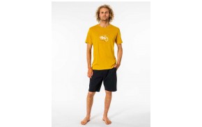 RIP CURL Klaxon Tee - Mustard - T-shirt - photo porté