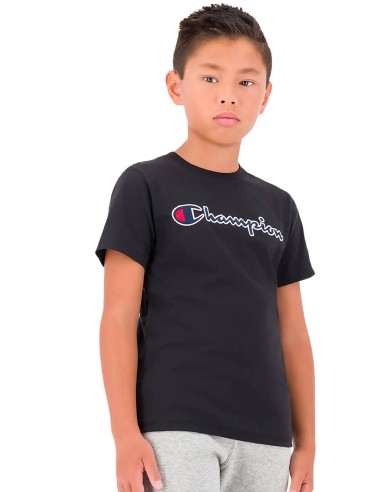 CHAMPION Rochester Logo - Schwarz - Kinder T-Shirt