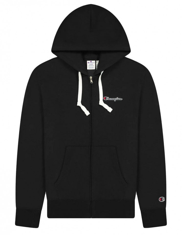 CHAMPION Rochester Logo - Noir - Sweat à capuche zippé