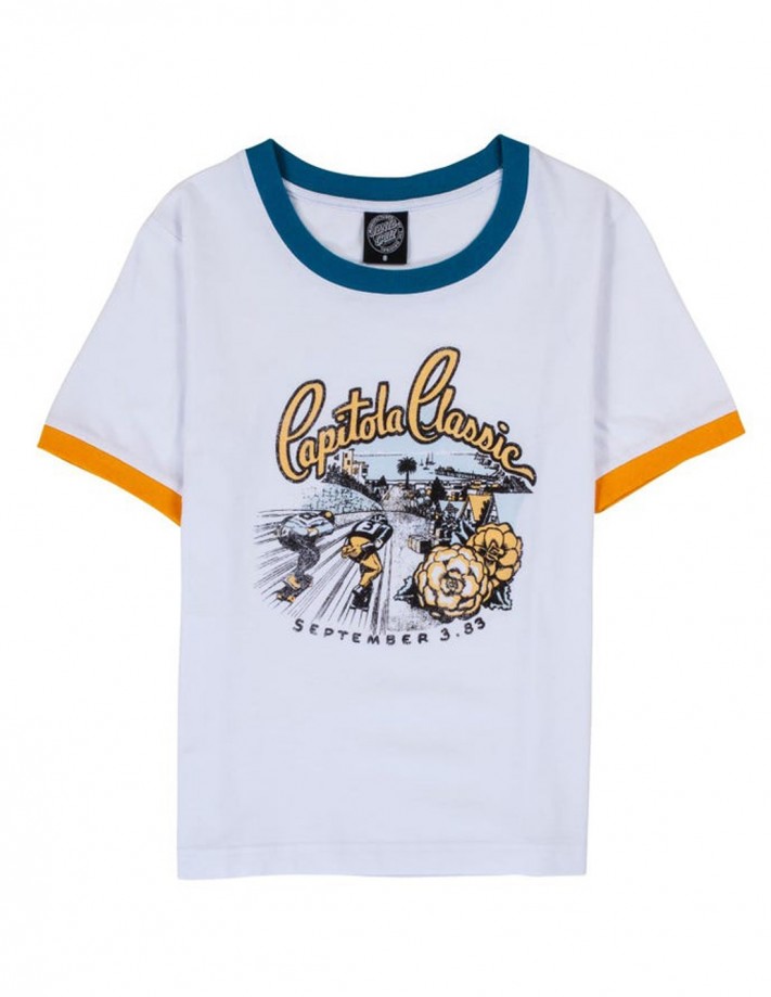 SANTA CRUZ Capitola Classic Ringer - White - T-shirt Femmes