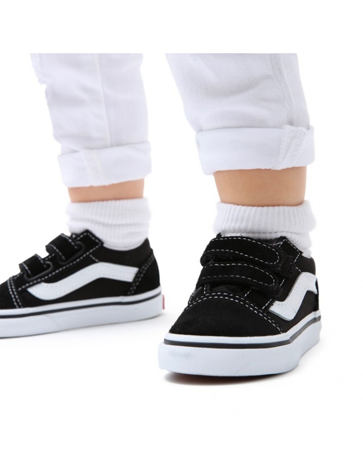 VANS Old Skool - Black/True White - Chaussures de skate Bébé