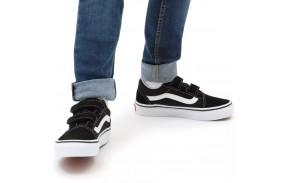 VANS Old Skool - Black/True White - Chaussures de skate Enfants