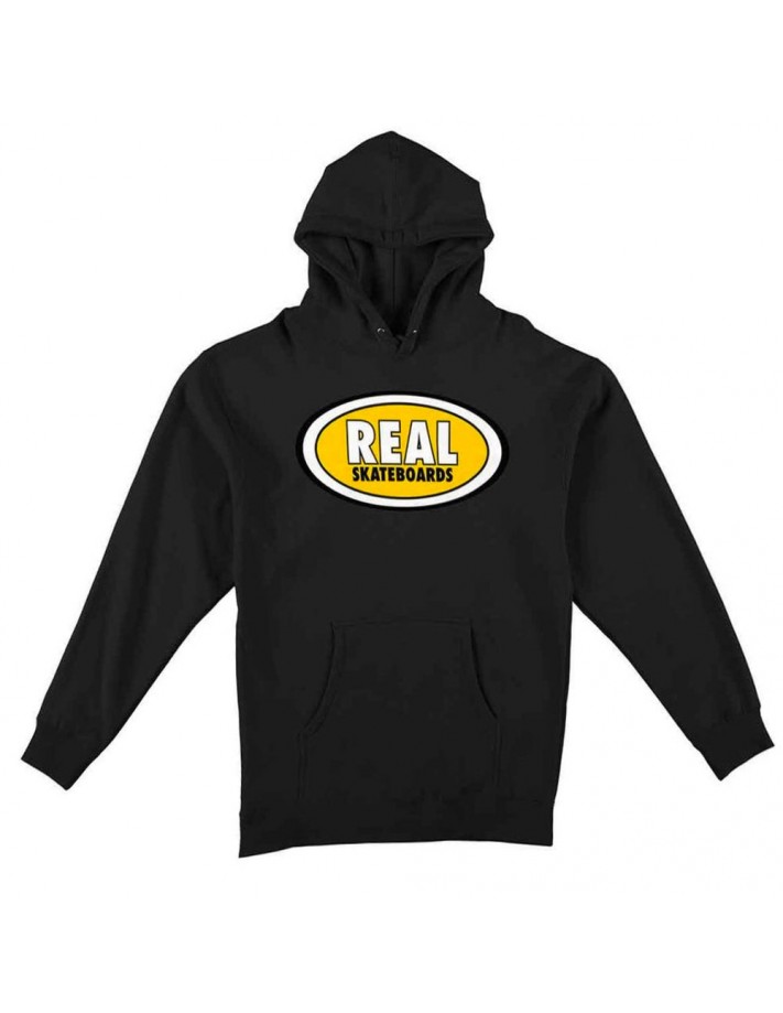 REAL - Oval - Noir - Sweat à capuche