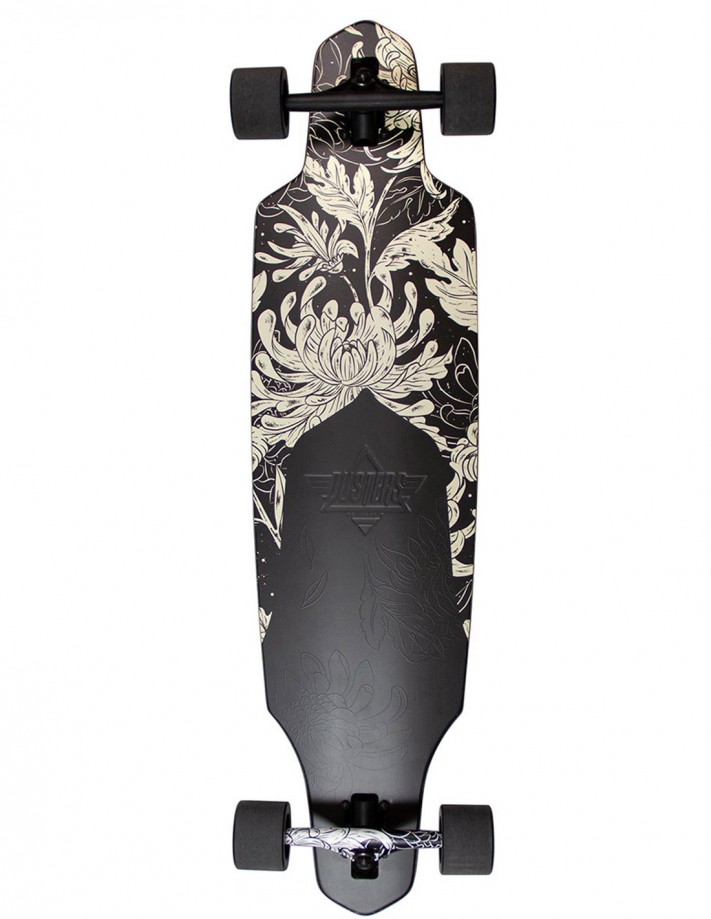 DUSTERS Channel Blooming 38" Black White - Longboard - Deck