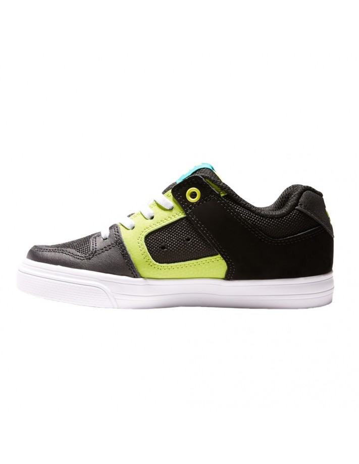 DC Boys Pure High Top EV Skate Shoes - Black Camo With Ankle Strap & Elastic Laces, Size 7 Big Kid - View #3