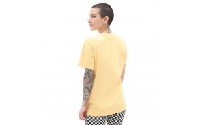 VANS Left Chest Logo - Flax - T-shirt from behind