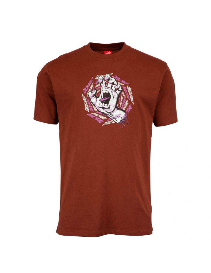 SANTA CRUZ Spiral Strip Hand - Sepia Brown  - T-shirt