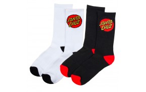 SANTA CRUZ Classic Dot (2 Pack) - Black / White - Socks