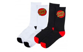 SANTA CRUZ Classic Dot (2 Pack) - Noir / Blanc - Chaussettes