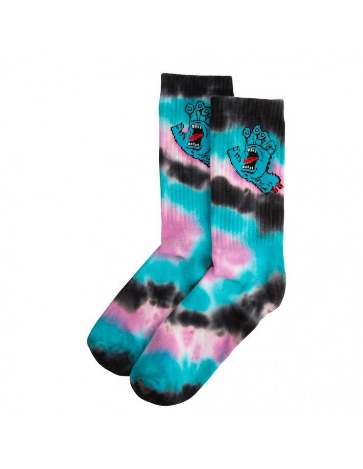 SANTA CRUZ Screaming Hand - Black Tie Dye - Socks