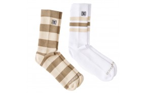 DC SHOES stripe Crew (2 Pack) - Ivy Green - Chaussettes