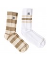 DC SHOES Stripe Crew (2 Pack) - Ivy Green - Chaussettes
